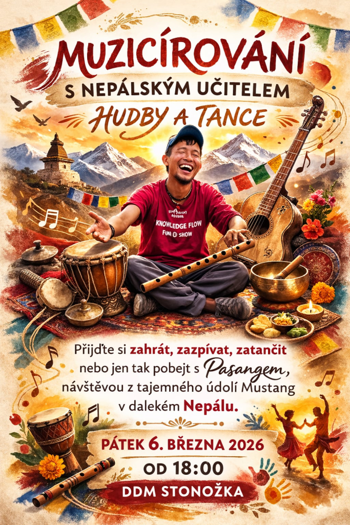 MUZICÍROVÁNÍ S NEPÁLSKÝM UČITELEM HUDBY A TANCE